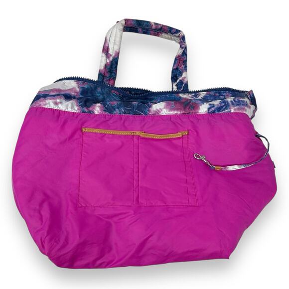 MZ Wallace Medium Metro Quilted Festival Print Blue Purple White Tote Bag - Picture 10 of 14